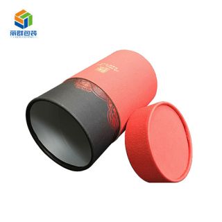红色茶叶纸罐