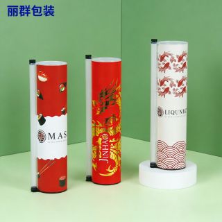 食品级寿司纸罐定制 寿司包装圆筒 网红寿司推推纸筒推出盒包装筒